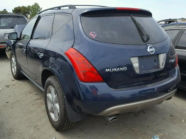 JN8AZ08W25W406146 - 2005 NISSAN MURANO SE/ BLUE photo 3