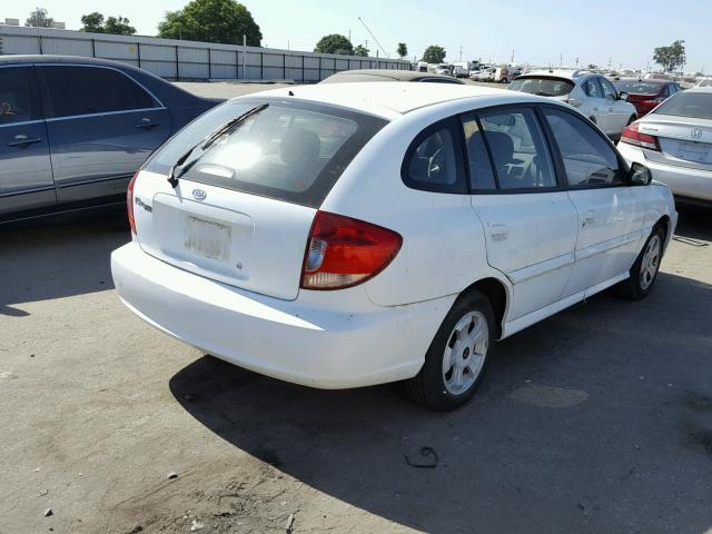 KNADC165X46214169 - 2004 KIA RIO CINCO WHITE photo 4