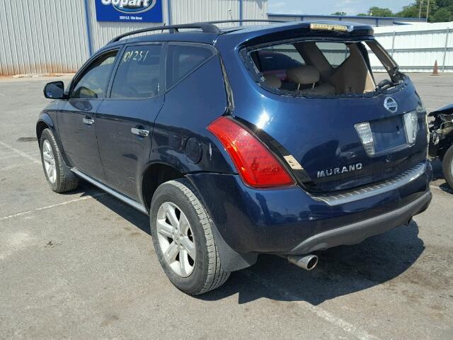 JN8AZ08W77W612226 - 2007 NISSAN MURANO SL BLUE photo 3