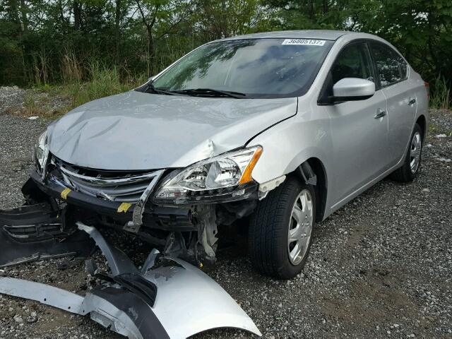 3N1AB7AP7FL669190 - 2015 NISSAN SENTRA S SILVER photo 2