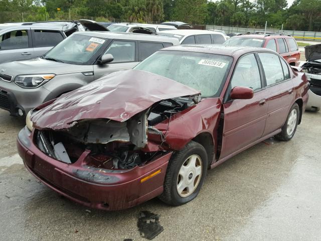 1G1NE52J816250734 - 2001 CHEVROLET MALIBU LS MAROON photo 2