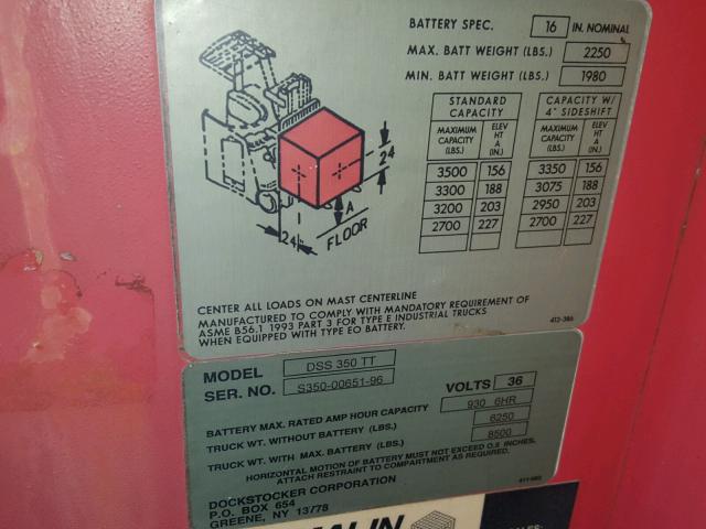 S3500065196 - 1996 RAYM FORKLIFT წითელი ფოტო 10