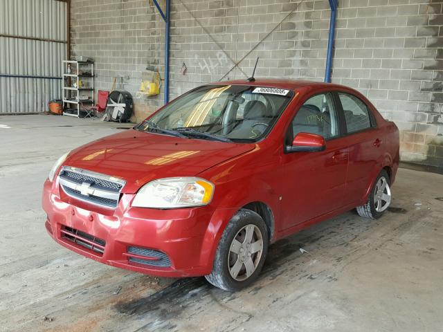 KL1TD56E79B338795 - 2009 CHEVROLET AVEO LS RED photo 2