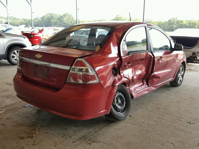 KL1TD56E79B338795 - 2009 CHEVROLET AVEO LS RED photo 4