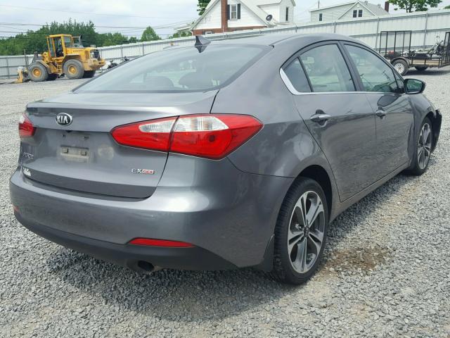 KNAFX4A88F5387942 - 2015 KIA FORTE EX GRAY photo 4