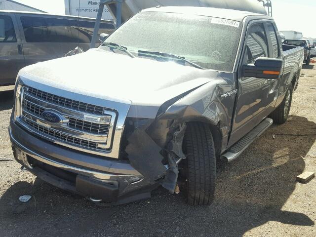 1FTFX1EF2EKE90705 - 2014 FORD F150 SUPER GRAY photo 2