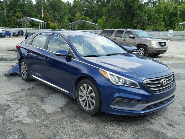 5NPE34AF8FH113598 - 2015 HYUNDAI SONATA SPO BLUE photo 1