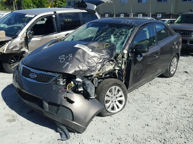 KNAFU4A28D5726250 - 2013 KIA FORTE EX BROWN photo 2