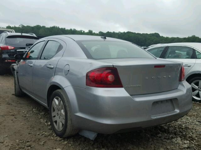 1C3CDZABXEN145955 - 2014 DODGE AVENGER SE SILVER photo 3