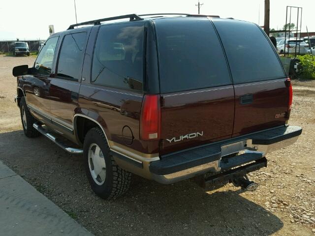 1GKEK13R6XJ729922 - 1999 GMC YUKON MAROON photo 3