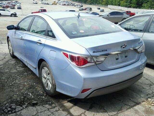 KMHEC4A47DA098767 - 2013 HYUNDAI SONATA HYB BLUE photo 3