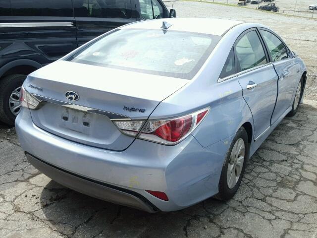 KMHEC4A47DA098767 - 2013 HYUNDAI SONATA HYB BLUE photo 4