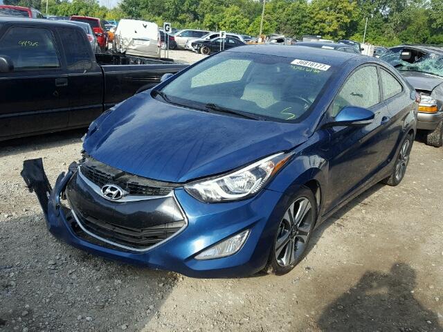 KMHDH6AH7EU028553 - 2014 HYUNDAI ELANTRA CO BLUE photo 2