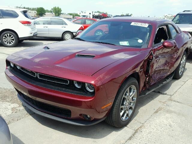 2C3CDZGG2HH605108 - 2017 DODGE CHALLENGER BURGUNDY photo 2