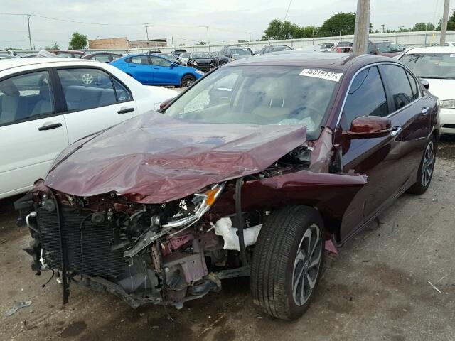 1HGCR2F83HA186474 - 2017 HONDA ACCORD EXL Bordo foto 2