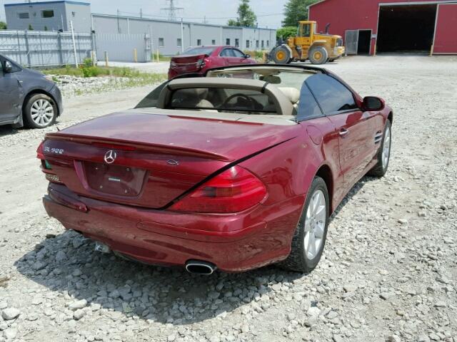 WDBSK75F63F023744 - 2003 MERCEDES-BENZ SL 500R RED photo 4