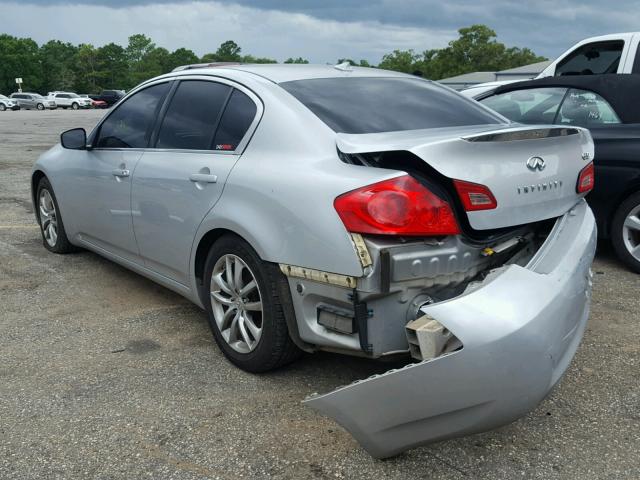 JNKCV61E59M010491 - 2009 INFINITI G37 BASE SILVER photo 3