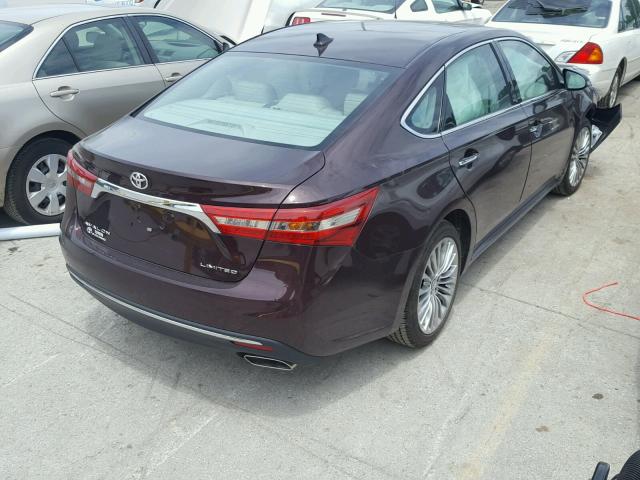 4T1BK1EB0JU287624 - 2018 TOYOTA AVALON XLE MAROON photo 4