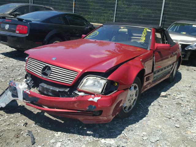 WDBFA67E8SF121028 - 1995 MERCEDES-BENZ SL 500 RED photo 2