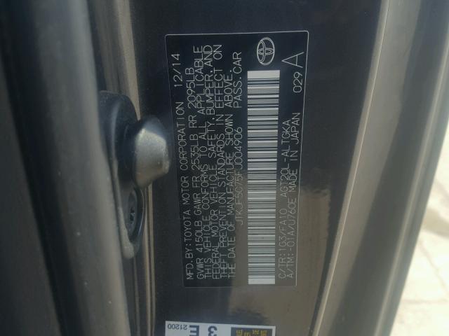 JTKJF5C75FJ004906 - 2015 TOYOTA SCION TC 石墨色 照片 10