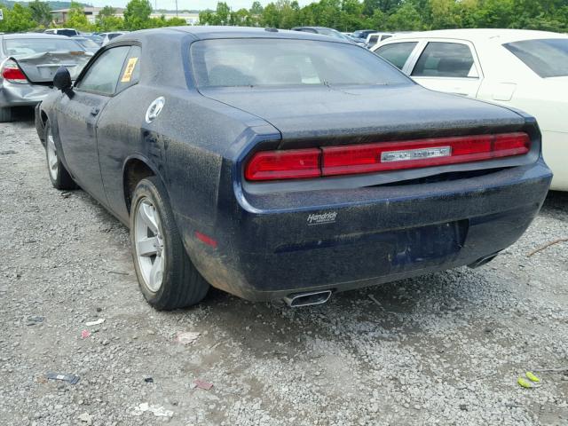 2C3CDYAG7EH307572 - 2014 DODGE CHALLENGER BLUE photo 3