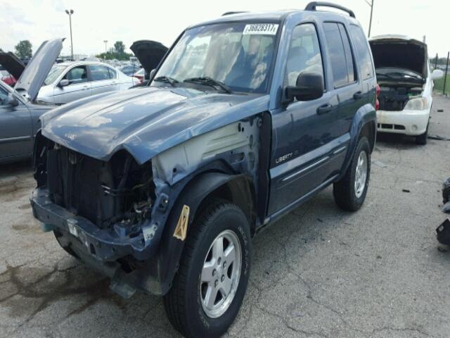 1J4GL58K82W256664 - 2002 JEEP LIBERTY LI BLUE photo 2