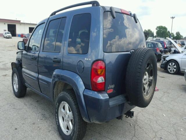 1J4GL58K82W256664 - 2002 JEEP LIBERTY LI BLUE photo 3