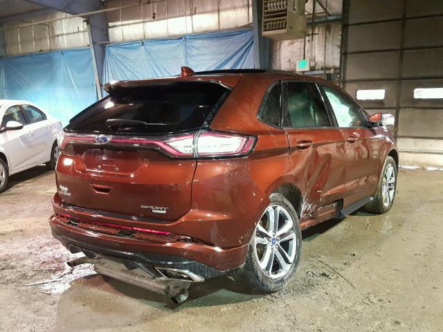 2FMTK3AP2FBB41305 - 2015 FORD EDGE SPORT RED photo 4