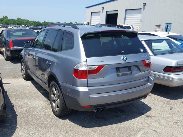 WBXPC93437WF22210 - 2007 BMW X3 3.0SI GRAY photo 3