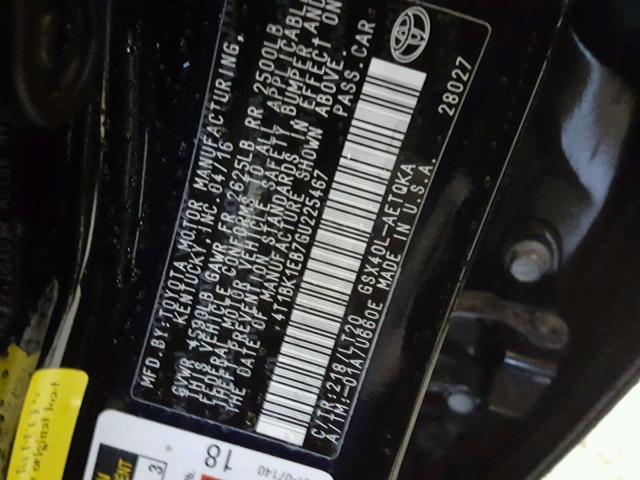4T1BK1EB7GU225467 - 2016 TOYOTA AVALON XLE BLACK photo 10