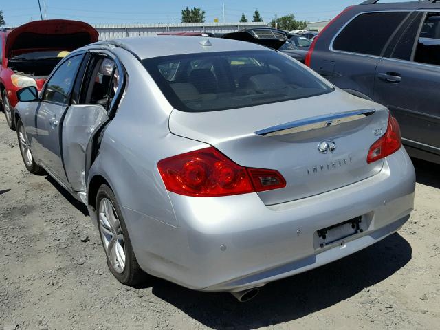 JN1CV6AP1DM726285 - 2013 INFINITI G37 BASE SILVER photo 3