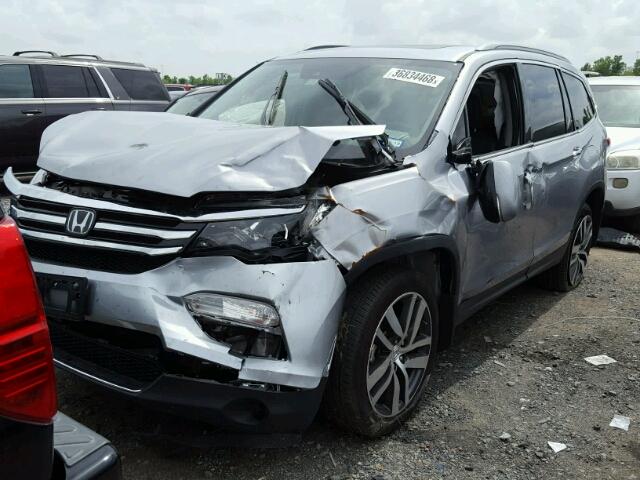 5FNYF6H01HB018108 - 2017 HONDA PILOT ELIT SILVER photo 2