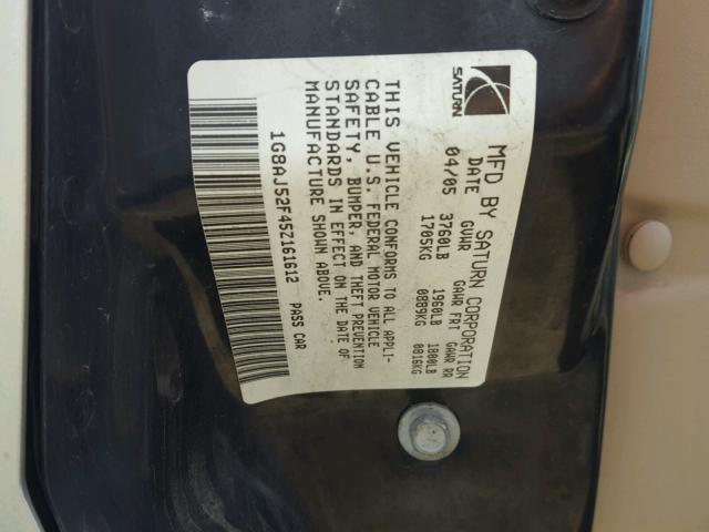 1G8AJ52F45Z161612 - 2005 SATURN ION LEVEL TAN photo 10