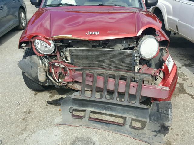 1J8FT47028D714840 - 2008 JEEP COMPASS SP RED photo 9