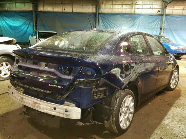 1C3CDFCA3DD320201 - 2013 DODGE DART LIMIT BLUE photo 4