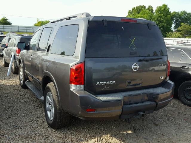 5N1AA08C28N625431 - 2008 NISSAN ARMADA SE GRAY photo 3