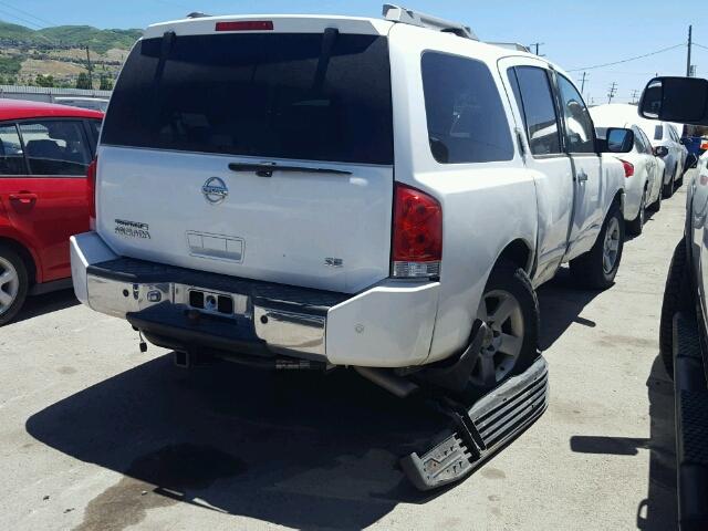 5N1AA08B14N720435 - 2004 NISSAN ARMADA SE WHITE photo 4