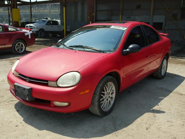 1B3ES46C11D236399 - 2001 DODGE NEON SE RED photo 2