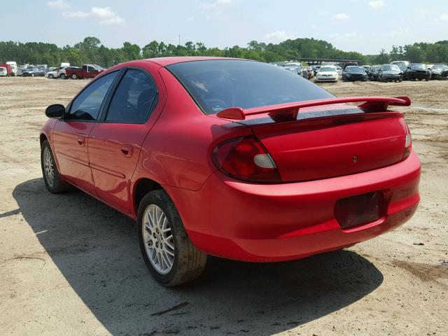 1B3ES46C11D236399 - 2001 DODGE NEON SE RED photo 3