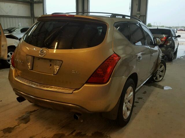 JN8AZ08T06W404340 - 2006 NISSAN MURANO SL TAN photo 4