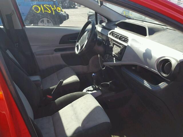 JTDKDTB33C1004841 - 2012 TOYOTA PRIUS C RED photo 5