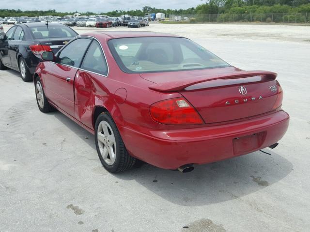 19UYA42691A029566 - 2001 ACURA 3.2CL TYPE RED photo 3