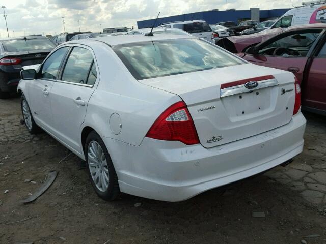 3FADP0L31AR228695 - 2010 FORD FUSION HYB WHITE photo 3