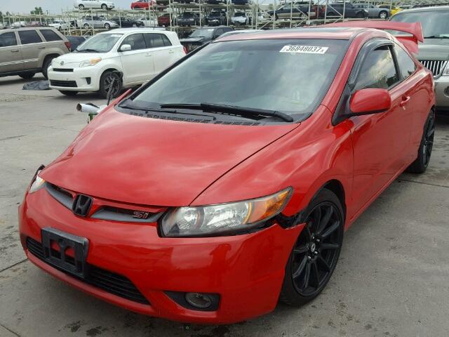 2HGFG21516H711448 - 2006 HONDA CIVIC SI RED photo 2