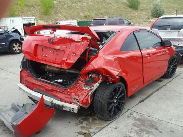 2HGFG21516H711448 - 2006 HONDA CIVIC SI RED photo 4