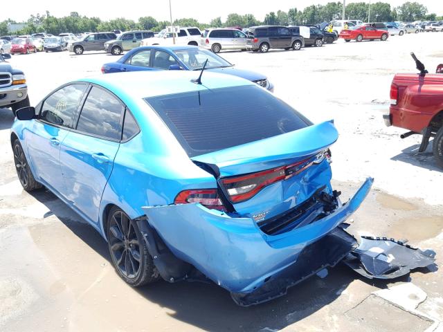 1C3CDFFA9GD819066 - 2016 DODGE DART SXT S BLUE photo 3