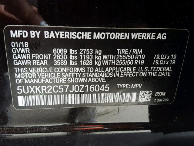 5UXKR2C57J0Z16045 - 2018 BMW X5 SDRIVE3 Braun Foto 10