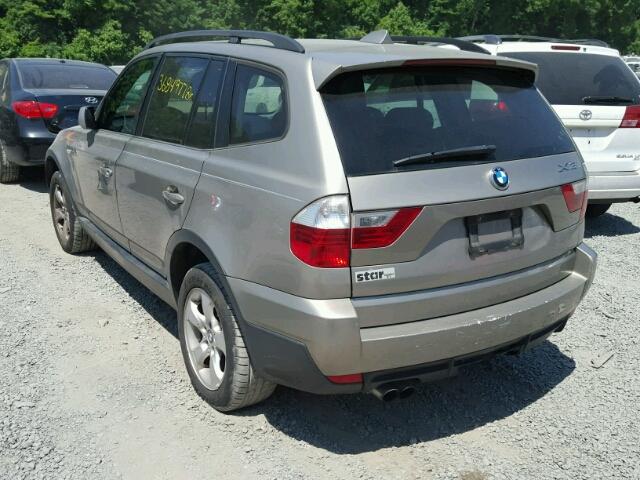 WBXPC93407WF05963 - 2007 BMW X3 3.0SI CHARCOAL photo 3