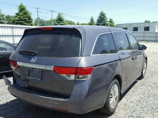 5FNRL5H29FB120410 - 2015 HONDA ODYSSEY LX GRAY photo 4