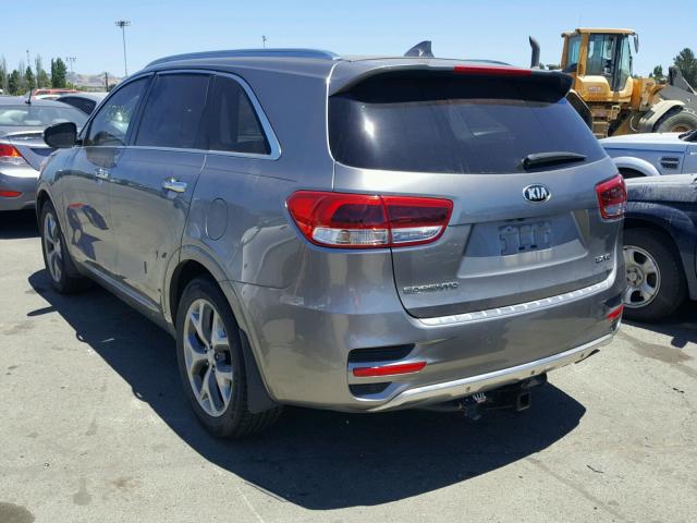 5XYPK4A50GG129564 - 2016 KIA SORENTO SX GRAY photo 3